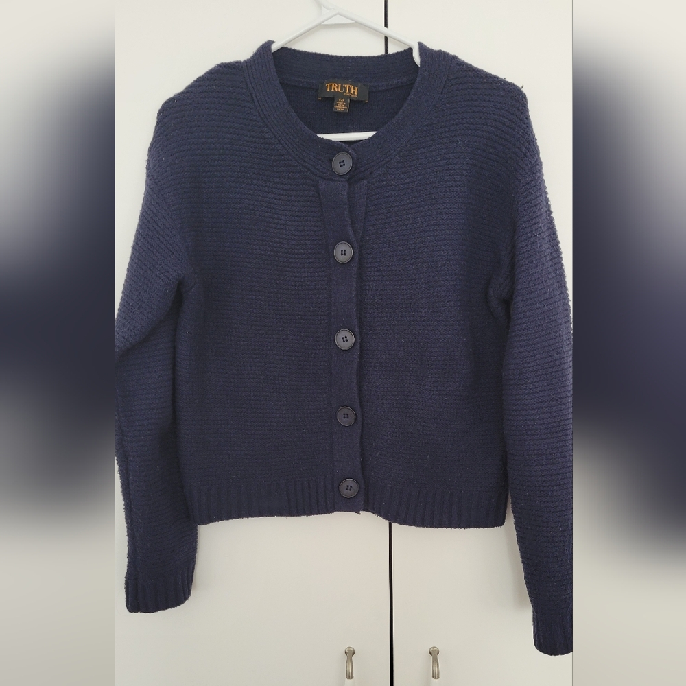 Truth Navy Blue Women's Cardigan Sweater